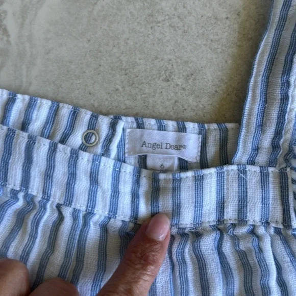 Angel Dear Blue and White Striped Kids Sundress - Picture 4 of 6